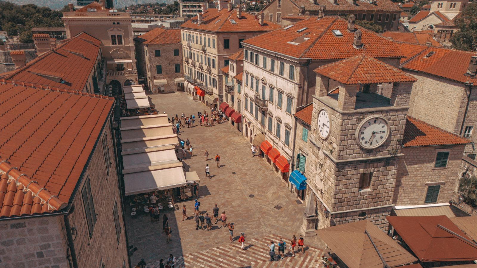 Kotor Main Square and Kotor Clock Tower